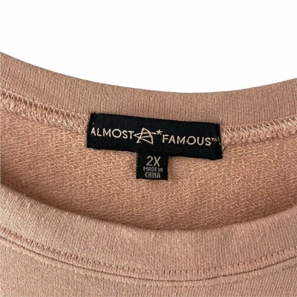 Dramatic Tiered Ruffle Sleeve Dress Womens Size 2X Blush Pink Knit Knee Length - Picture 4 of 5